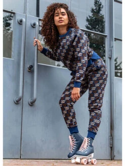 Sweatshirt "It Ain't No Use" In Braun/ Dunkelblau -Damenbekleidung 4funkyflavours sweatshirt it aint no use in braun dunkelblau 2