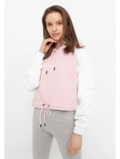 Bench Hoodie "Dazie" In Rosa/ Weiß