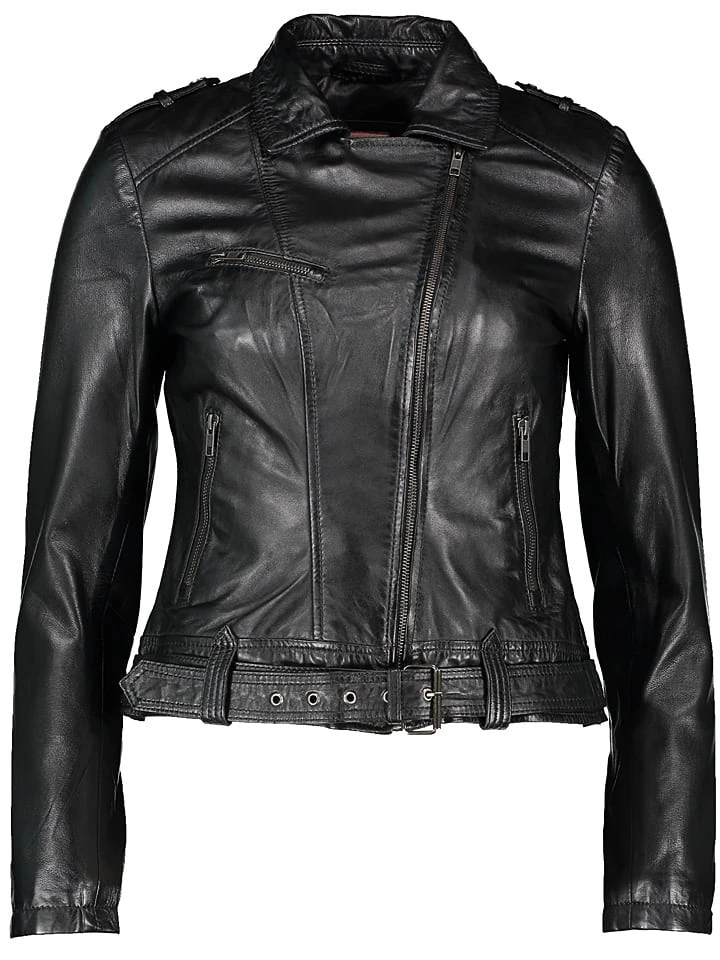 Lederjacke "Lisette" In Schwarz 4 Lederjacke "Lisette" In Schwarz – Bild 2