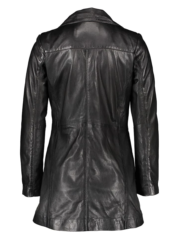 Ledermantel "Phia" In Schwarz 4 Ledermantel "Phia" In Schwarz – Bild 2