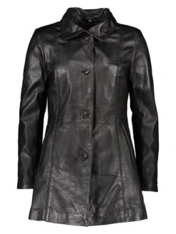 Ledermantel "Phia" In Schwarz 8 Ledermantel "Phia" In Schwarz -Damenbekleidung caminari ledermantel phia in schwarz 2