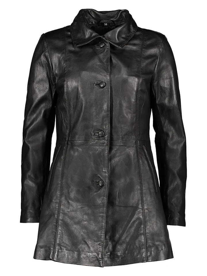 Ledermantel "Phia" In Schwarz 5 Ledermantel "Phia" In Schwarz – Bild 3