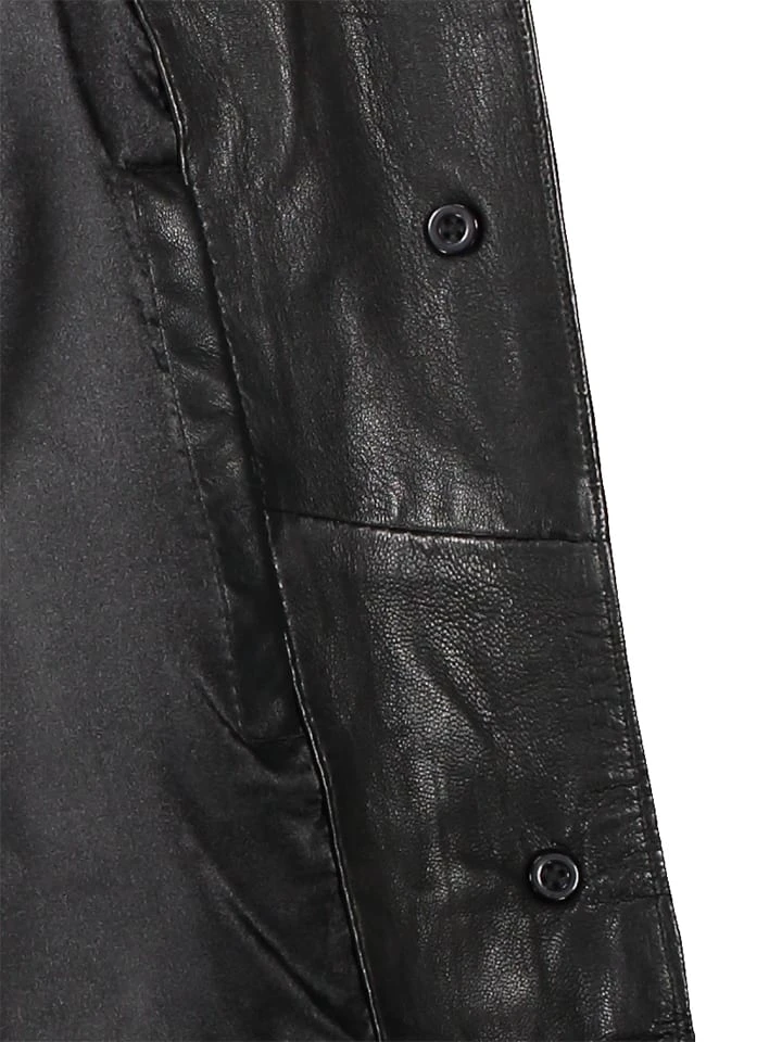 Ledermantel "Phia" In Schwarz 6 Ledermantel "Phia" In Schwarz – Bild 4