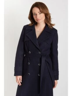 Wollmantel In Dunkelblau -Damenbekleidung ciriana wollmantel in dunkelblau 3