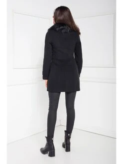 Wollmantel In Schwarz -Damenbekleidung ciriana wollmantel in schwarz 2