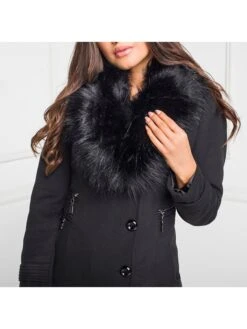 Wollmantel In Schwarz -Damenbekleidung ciriana wollmantel in schwarz 3