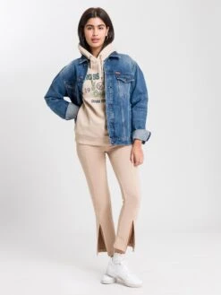 Hoodie In Beige 10 Hoodie In Beige -Damenbekleidung cross jeans hoodie in beige 2