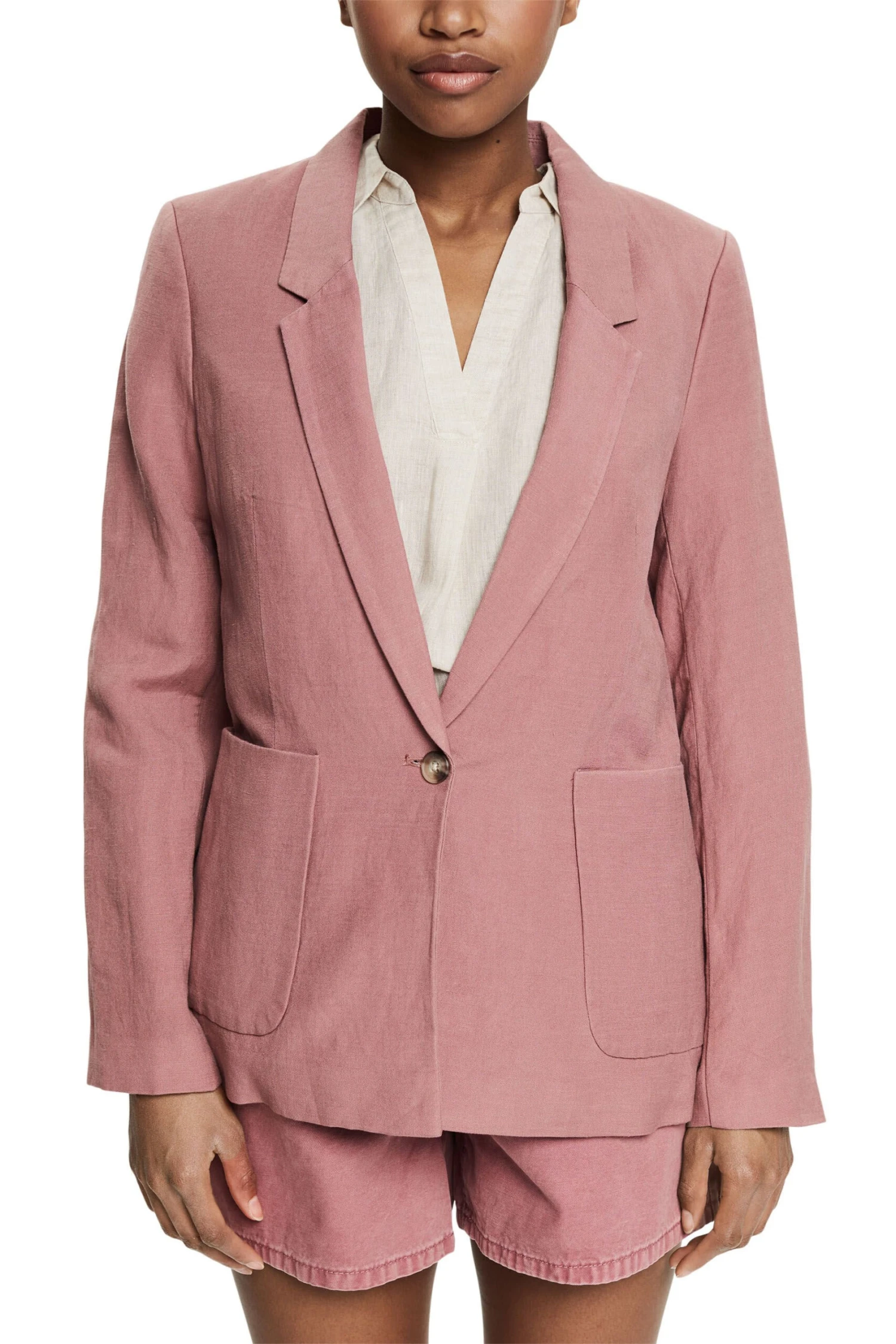 ESPRIT Ein-Knopf-Blazer Mauve 4 ESPRIT Ein-Knopf-Blazer Mauve – Bild 2