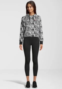 Fila Kapuzenpullover BREZA AOP Cropped Hoody In Bright White - Zebra Aop