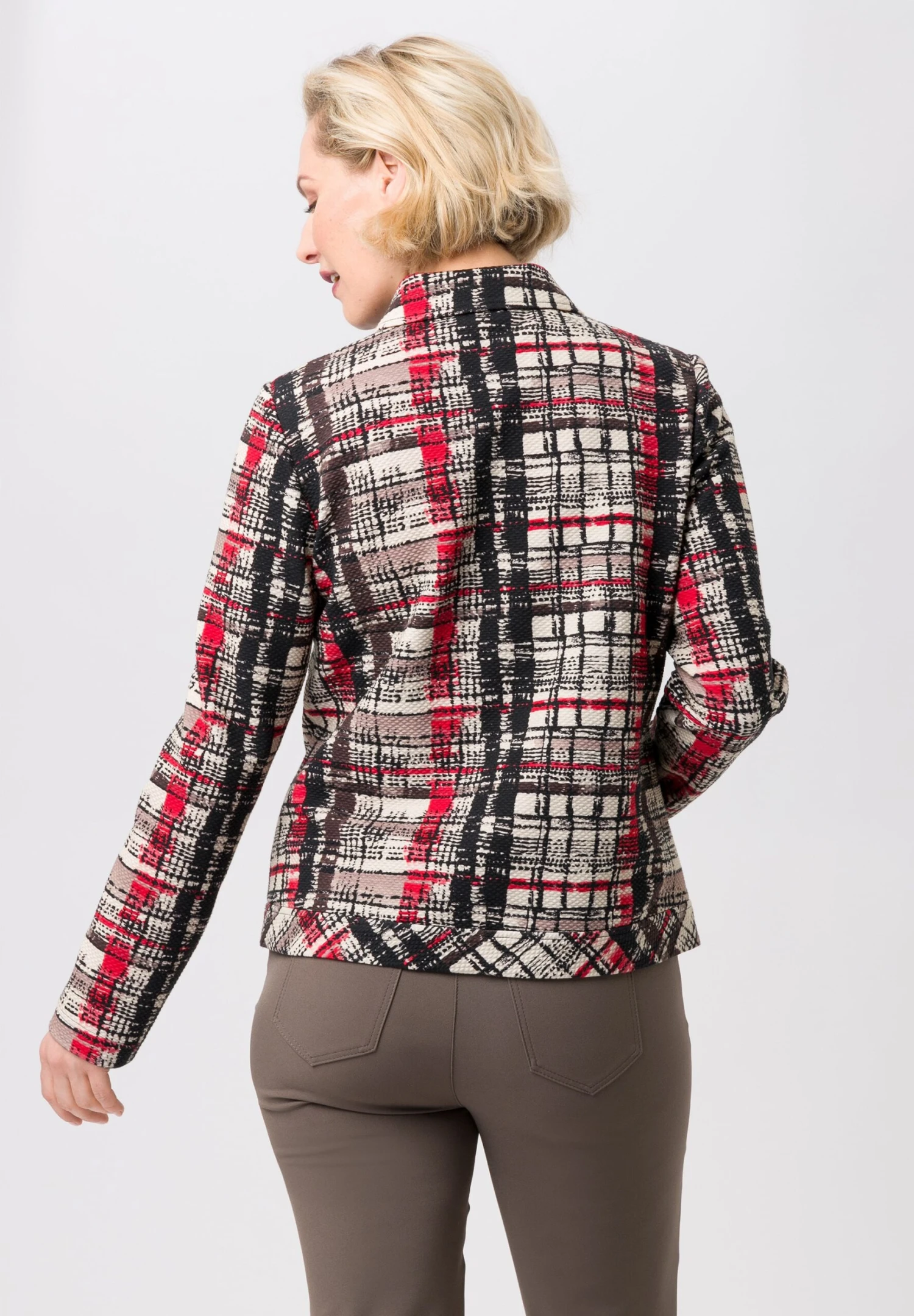 Leichtjacke METROPOLIS MIX In Schwarz/Cranberry/Ecru 5 Leichtjacke METROPOLIS MIX In Schwarz/Cranberry/Ecru – Bild 3