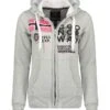 GEOGRAPHICAL NORWAY Sweatjacke "Gasado" In Hellgrau -Damenbekleidung geographical norway sweatjacke gasado in hellgrau