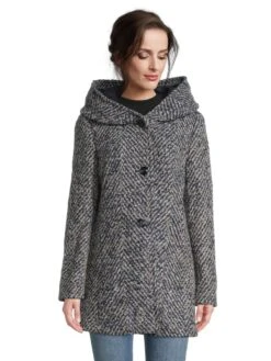 Gil Bret Wintermantel In Dunkelblau/ Beige