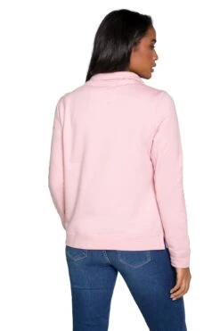 Damenbekleidung -Damenbekleidung gina laura basic sweatjacke stehkragen langarm in rosa 1
