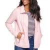 Basic-Sweatjacke Stehkragen Langarm In Rosa -Damenbekleidung gina laura basic sweatjacke stehkragen langarm in rosa