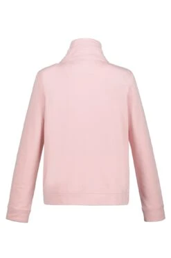 Basic-Sweatjacke Stehkragen Langarm In Rosa -Damenbekleidung gina laura basic sweatjacke stehkragen langarm in rosa 3