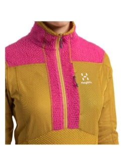 Fleecepullover "L.I.M Mid Fast" In Gelb/ Pink -Damenbekleidung haglofs fleecepullover l i m mid fast in gelb pink 5