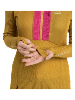 Fleecepullover "L.I.M Mid Fast" In Gelb/ Pink -Damenbekleidung haglofs fleecepullover l i m mid fast in gelb pink 7