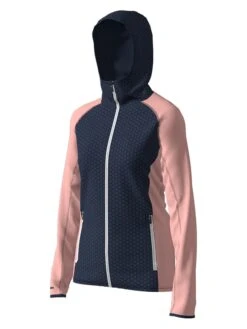 Halti Fleecejacke "Jaava" In Rosa/ Dunkelblau -Damenbekleidung halti fleecejacke jaava in rosa dunkelblau 2