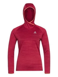 Odlo Fleecepullover "Run Easy Warm" In Rot -Damenbekleidung odlo fleecepullover run easy warm in rot 2