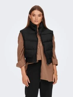 ONLY Weste "Carol" In Schwarz -Damenbekleidung only weste carol in schwarz 2