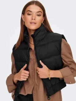 ONLY Weste "Carol" In Schwarz -Damenbekleidung only weste carol in schwarz 6