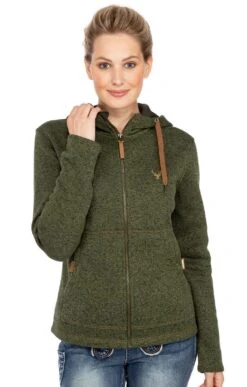 Sweatjacke ELISSA Oliv -Damenbekleidung os trachten sweatjacke elissa oliv 8