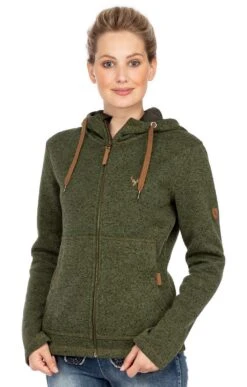 Sweatjacke ELISSA Oliv -Damenbekleidung os trachten sweatjacke elissa oliv 9