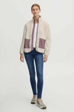 OXMO Fleecejacke In Natur -Damenbekleidung oxmo fleecejacke in natur 1