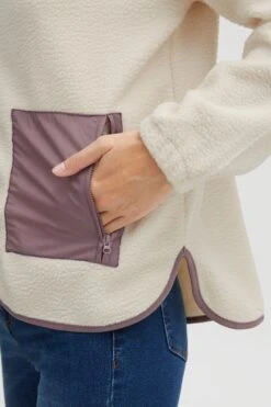 OXMO Fleecejacke In Natur -Damenbekleidung oxmo fleecejacke in natur 4