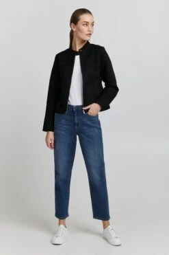 OXMO Lederimitatjacke In Schwarz -Damenbekleidung oxmo lederimitatjacke in schwarz 1