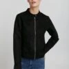 OXMO Lederimitatjacke In Schwarz -Damenbekleidung oxmo lederimitatjacke in schwarz