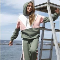 Roxy Freizeit Sweatshirts Lets Get Going Fleece Hoodie Women Green -Damenbekleidung roxy freizeit sweatshirts lets get going fleece hoodie women green 8