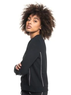 Roxy Sweatshirt "Fading" In Schwarz -Damenbekleidung roxy sweatshirt fading in schwarz 2