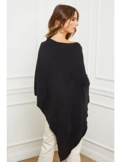 Poncho "Bali" In Schwarz -Damenbekleidung so cachemire poncho bali in schwarz 2