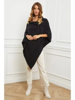 Poncho "Bali" In Schwarz -Damenbekleidung so cachemire poncho bali in schwarz 4