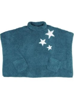 Poncho "Lovea" In Blau - (L)75 X (B)100 Cm -Damenbekleidung stof france poncho lovea in blau l 75 x b 100 cm 3