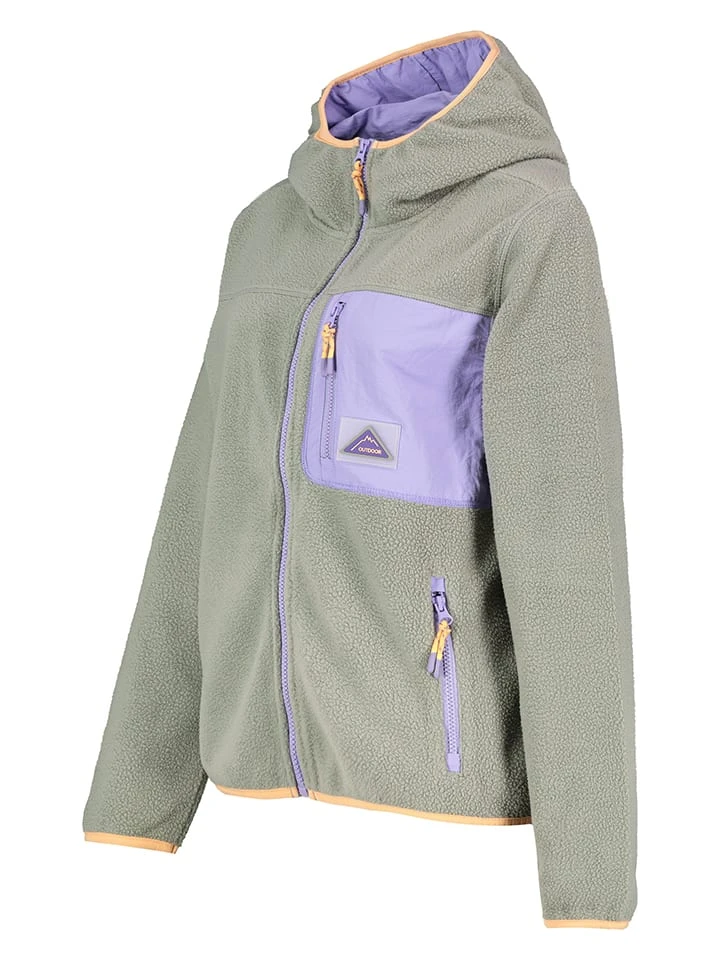SUBLEVEL Fleecejacke In Grau/ Lila 4 SUBLEVEL Fleecejacke In Grau/ Lila – Bild 2