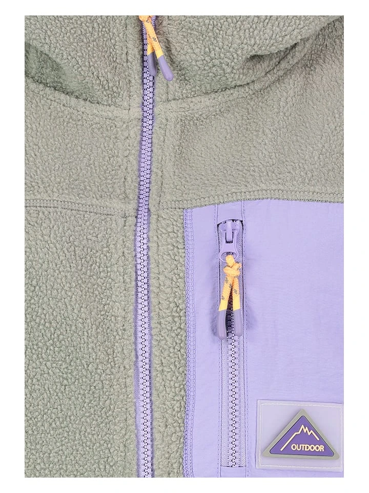 SUBLEVEL Fleecejacke In Grau/ Lila 6 SUBLEVEL Fleecejacke In Grau/ Lila – Bild 4