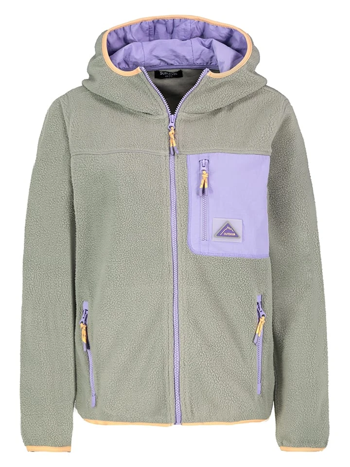 SUBLEVEL Fleecejacke In Grau/ Lila 3 SUBLEVEL Fleecejacke In Grau/ Lila