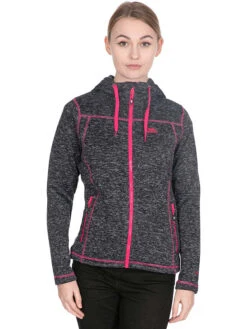 TRESPASS Fleecejacke "Odelia B" In Schwarz/ Grau