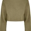 URBAN CLASSICS Sweater Cropped Oversized In Tiniolive -Damenbekleidung urban classics sweater cropped oversized in tiniolive