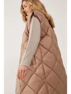 Steppweste In Beige -Damenbekleidung yaya steppweste in beige 3